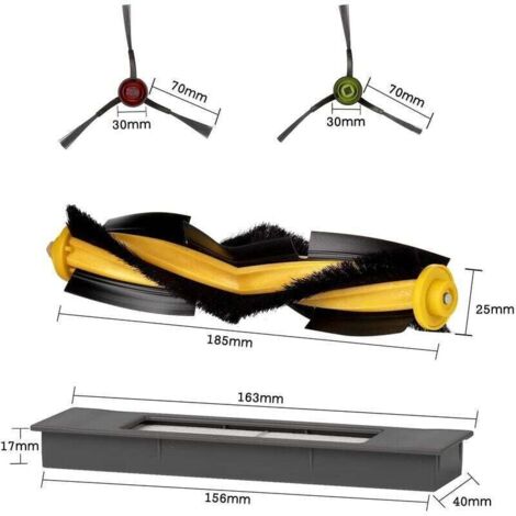 Ricambi Per Robot Aspirapolvere Ecovacs DEEBOT OZMO 920 950 T8 AIVI Max T9 T5 N5 N7 N8 N8 Pro Plus Dx55 Dx93 Dj65 Kit Accessori 1 Spazzola Principale 3 Filtri Hepa 6 Spazzole Laterali 96371874