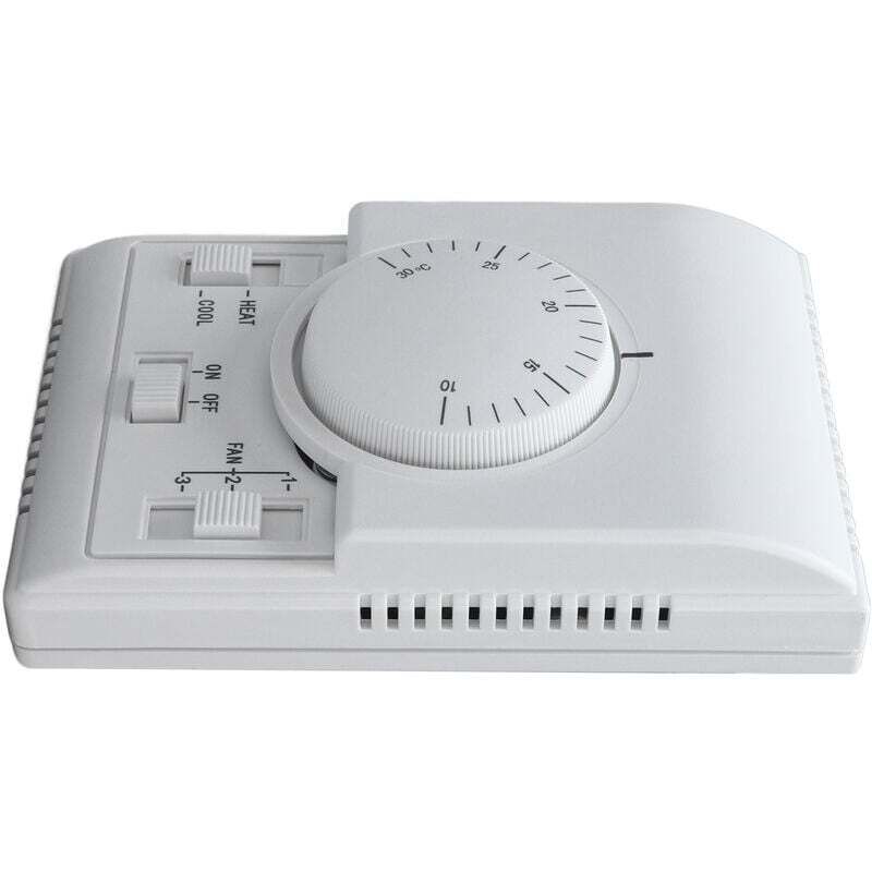 Termostato Per Aria Condizionata 110-220V 1A – Meccanico Con Interruttori A Levetta, Per Controllo Ventola E Valvola – Installazione A Muro - 4
