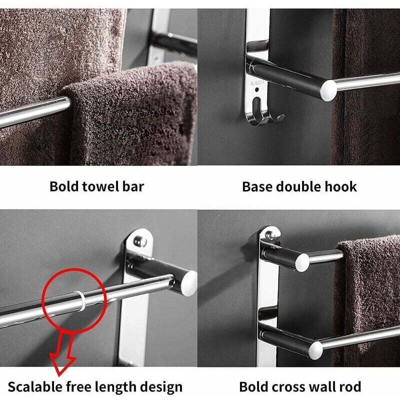 Portasciugamani Da Bagno Ulisem - Montaggio A Parete Installazione Con Viti Barra Portasciugamani Portasciugamani Doppio Portasciugamani In Acciaio Inossidabile Sus304 Adatto Per Bagno E Cucina 89467336