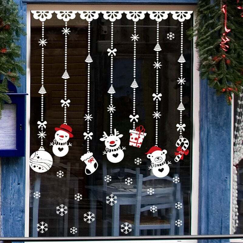 18 adesivi per finestre a forma di fiocco di neve natalizio Dizzy