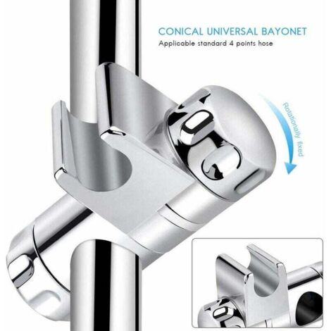 Supporto per soffione doccia da 16-28 mm Mensola per barra scorrevole per bagno Spruzzatore girevole Base fissa Staffa per binario rialzato con ganci Accessori per il bagno  13