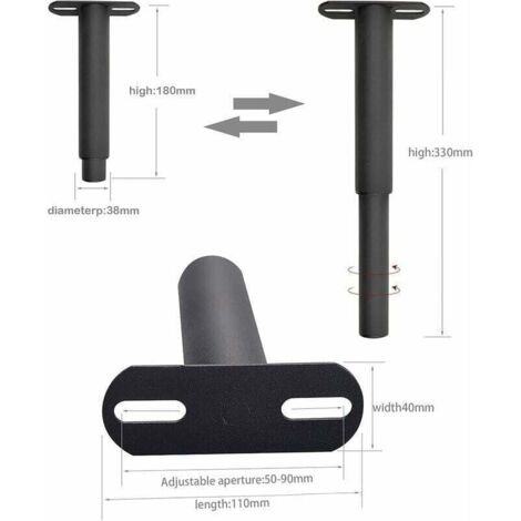 YUCFS Gambe per Letto Regolabili da 4 Pezzi, Gambe di Supporto per mobili in Metallo, Accessori