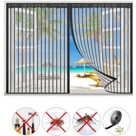 Zanzariera Magnetica Per Porte 90x210 Cm – Chiusura Automatica, Nera, Per Balcone E Cucina