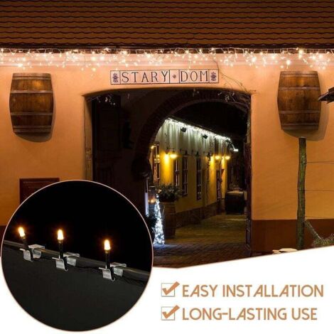 50 Ganci Per Grondaie In Acciaio Per Luci Natalizie | Clip Porta Luci Per Esterno | Fissaggio Per Lucine E Decorazioni