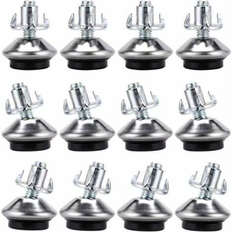 Yooler 4 Pezzi Piedini per Mobili, 8-12 cm piedini regolabili per mobili, Nero Metallo gambe per mobili, piedini per letto con 20 Viti per in metallo per armadi, mobili TV, divani, comodini