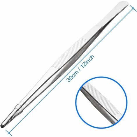 Pinza A Pinzetta In Acciaio Inox Da 30 Cm. Manico Zigrinato, Presa Salda. Robusta E Professionale. - 2