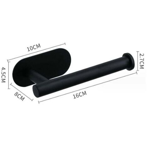 Porta Carta Igienica, Porta Carta Igienica Di Alta Qualità Senza Fori Porta Rotolo Di Carta Igienica Da Parete In Acciaio Inox Per Cucina E Bagno Colore Nero 81804163