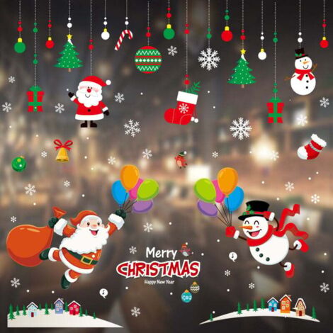 Adesivi per Finestre di Natale, Vetrofanie Natalizie Removibili