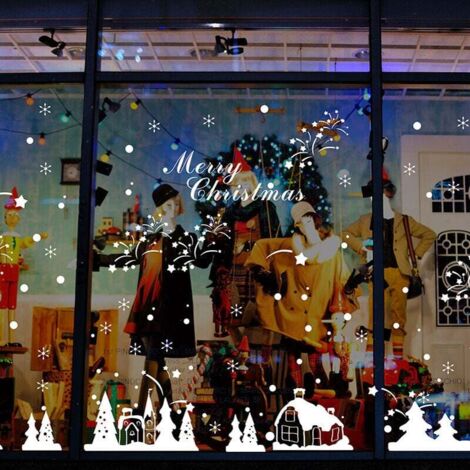 4 fogli di adesivi per finestre di Natale, per finestre, porte e
