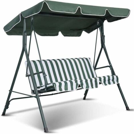 Techo de repuesto para columpio de jardín con protección UV (verde, 191 x 132 cm). Techo de tela Oxford 600D impermeable con borde de 12 cm de ancho.