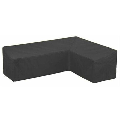 ZVD Funda para sofá esquinero de jardín en forma de L, de tela Oxford, para muebles de exterior (negro) - 270 x 270 x 90 cm (1/4)