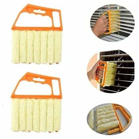 cepillos de limpieza para persianas venecianas, plumeros para persianas venecianas, cepillos de plástico para persianas venecianas, equipo de limpieza para el hogar con 7 rejillas (1/4)