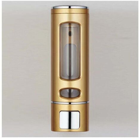 Dispensador de jabón individual dorado de 400 ml, dispensador de gel de ducha de pared, jabonera. (1/3)