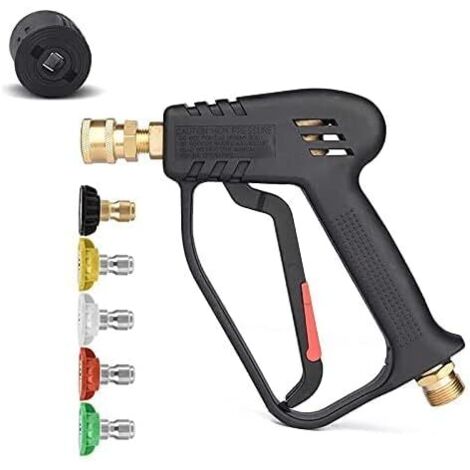 Pistola de lavado de alta presión de 4000 PSI con 5 boquillas de agua, kit de limpieza para coche. (1/5)