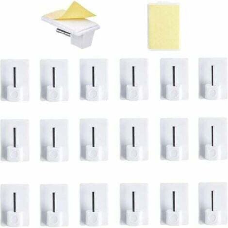 ZVD 40 ganchos adhesivos para cortinas, sin necesidad de taladrar, para cocina, dormitorio, baño y balcón. (1/4)