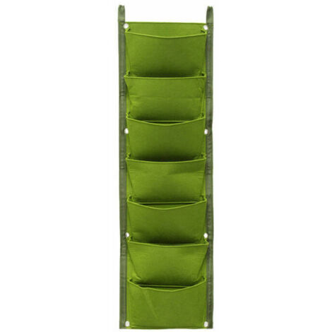 Bolsa para macetero de pared, macetero vertical de 7 bolsillos para colgar al aire libre (verde)