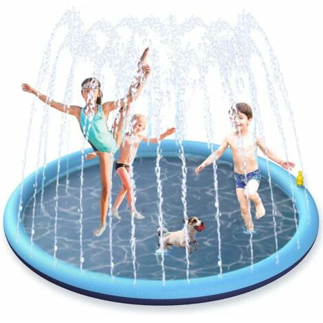 Alfombra de agua con rociadores de PVC de 170 cm, antideslizante, ideal para juegos de agua al aire libre para niños en el jardín, verano.
