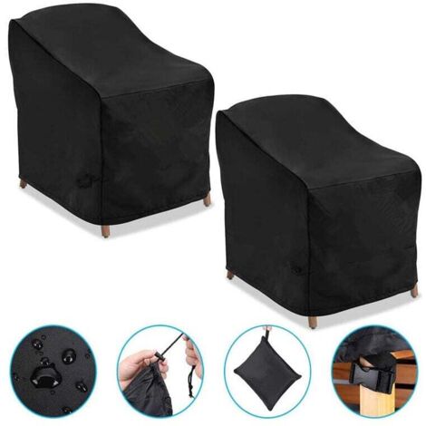 (2 piezas) Funda para sillón de jardín de exterior, impermeable, 210D, 97 x 79 x 74 cm (1/4)