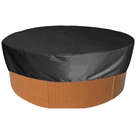 ZVD Cubierta solar redonda para piscina, para bañera de hidromasaje exterior, anti-UV, impermeable, 420D (Ø 200 cm, altura 30 cm)