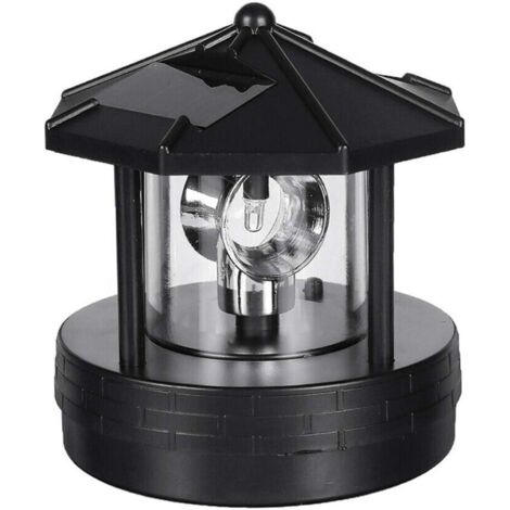 Faro solar LED giratorio de 360 grados: resistente al agua, ideal para decoración de jardín y patio.