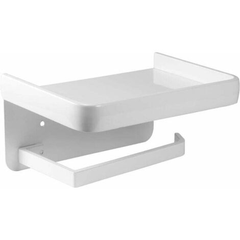 Portarrollos de papel higiénico de aluminio blanco para baño y cocina. (1/4)