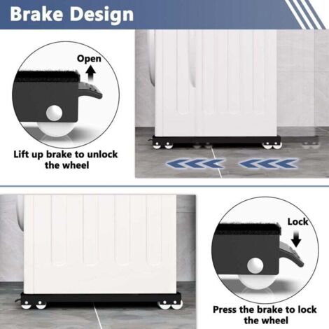 Base ajustable para lavadora con ruedas, soporte portátil para lavadora y secadora, refrigerador