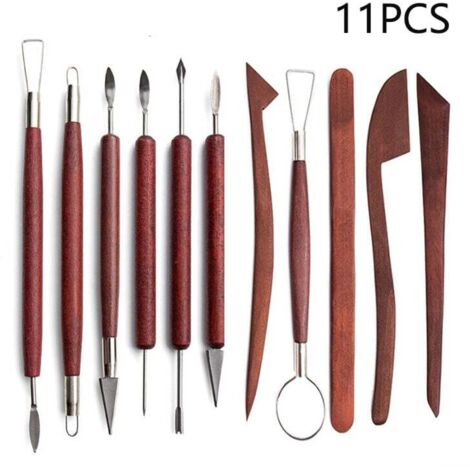 ZVD Autres outils spécialisés,Ensemble de Sculpture en Argile, Ensemble d'outils de Couteau à découper en Argile polymère Portable de 11 pièces pour Les projets d'artisanat de Bricolage (1/4)