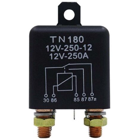 Relé de coche de 12 V 250 A, tipo continuo, interruptor de control de batería alta, terminal de relé de arranque automotriz (1/4)