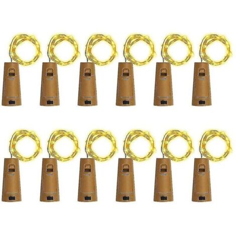 ZVD Lot de 12 guirlandes lumineuses à LED pour bouteille de vin, décoration de vacances, pour fête (1/3)