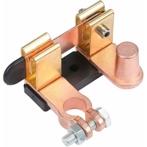 ZVD Interruptor de corte de batería de automóvil de latón, interruptor maestro de desconexión de batería negativa de 12 V y 24 V (1/4)