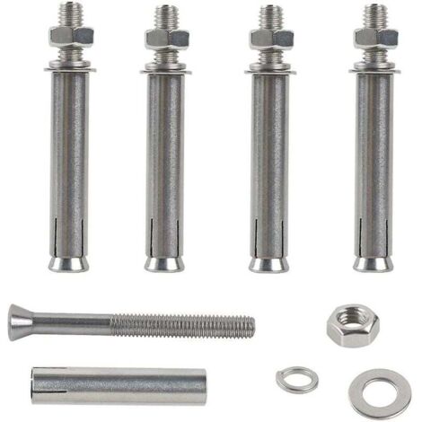 Pernos de expansión hexagonales M8 x 80 mm, tornillos de expansión de acero inoxidable 304, anclajes de hormigón resistentes para construcción de paredes, 6 unidades