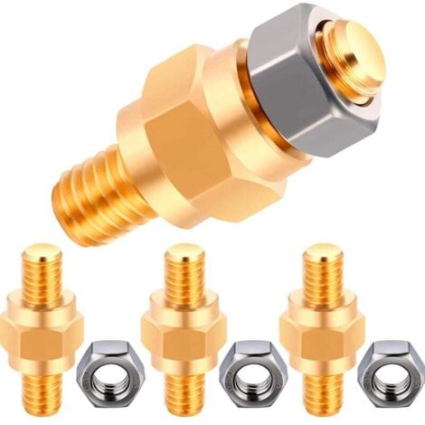 Terminales laterales de batería, 8 piezas, pernos de 3/8" 16", adaptador de poste de batería lateral, tornillos de extensión de perno de batería estándar (1/4)