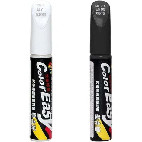 Lápiz de retoque para coche para reparar arañazos (blanco y negro)
