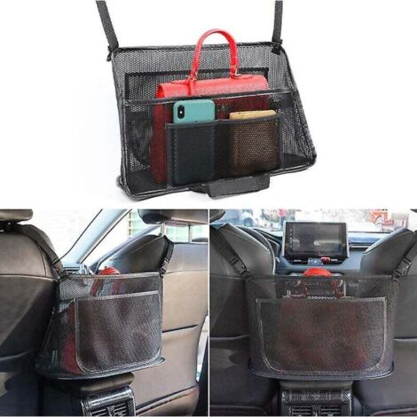ZVD Filet de rangement pour voiture, sac de poche en filet, organisateur avancé, sac à main en maille, sac de rangement pour sac à main, côté siège (1/3)