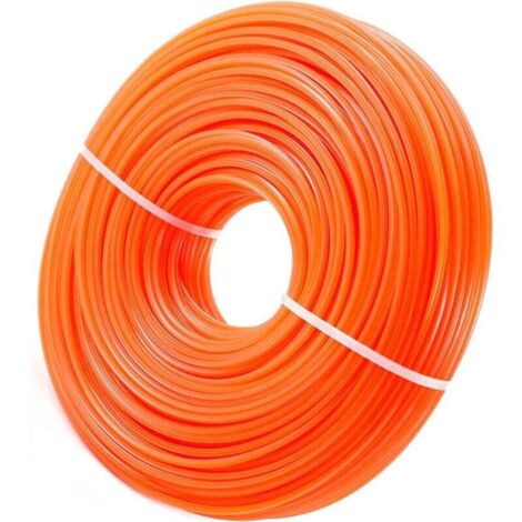ZVD de Fil Nylon Rond pour Coupe-bordure, Fil de Coupe de Remplacement Ligne de Trimmer Universal pour débroussailleuse 2,4mm x 70m, Orange (1/4)