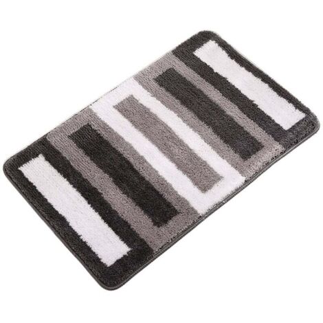 ZVD Tapis de bain antidérapant, tapis de cuisine, tapis de salle de bain moelleux, tapis de douche en microfibre douce, séchage rapide, absorbant, lavable en machine（60x90cm） (1/4)