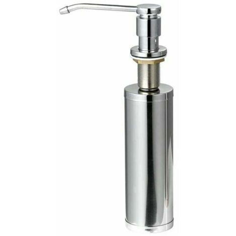 Dispensador de líquido para fregadero de cocina, dispensador de jabón para fregadero de cocina con botella de jabón de 11 oz, acero inoxidable (1/4)