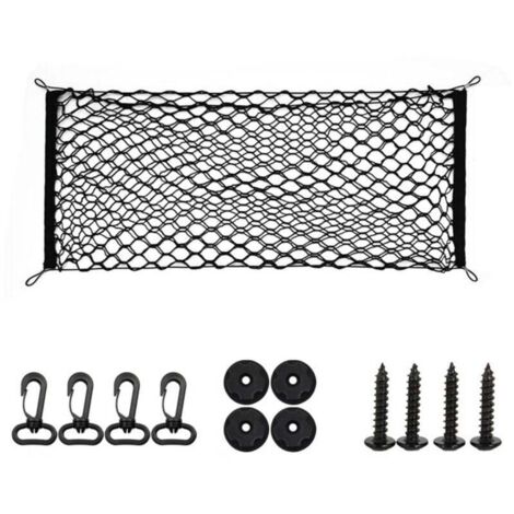 ZVD Red de almacenamiento para maletero de coche, 90 x 40 cm, doble capa, compatible con la mayoría de maleteros de coche. (1/4)