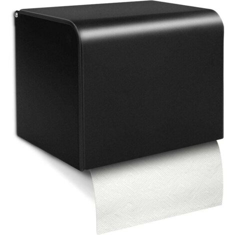 Toilettenpapierhalter zur Wandmontage, wasserdicht, staubdicht, Taschentuchspender und Papierrollenhalter, Mattschwarz