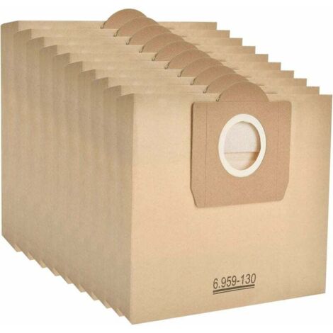 ZVD 10 bolsas de papel de filtro para aspiradoras Karcher Karcher 6.959-130 A2204 WD3300 MV3 (1/4)