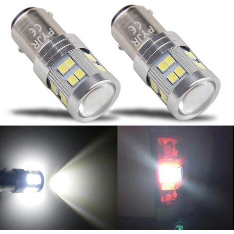 Bombilla LED 1157 P21/5W Bay15d - Luz de freno - 12V/24V - Luz blanca 6000K - Juego de 2 - Ahorro energético