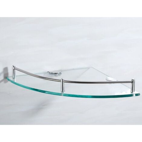 Estante triangular de vidrio transparente - Fácil instalación - Orificio de 19,5 cm