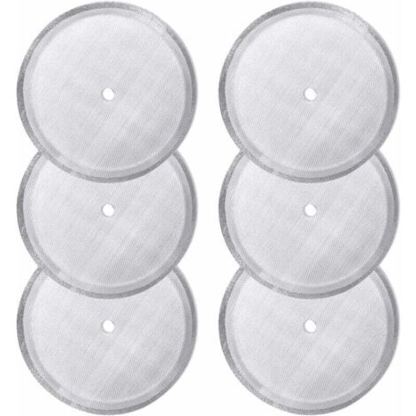 Paquete de 6 filtros de repuesto para prensa francesa, reutilizables, de malla de acero inoxidable, para cafeteras de prensa francesa universales de 1000 ml/34 oz/8 tazas. (1/5)