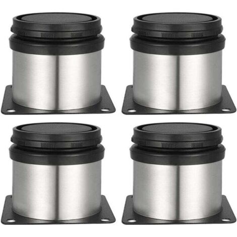 Juego de 4 patas de acero inoxidable ajustables en altura para muebles para gabinetes de mesa de sofá - 6cm - 6cm - 5cm