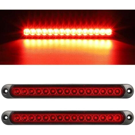 Barra de luces traseras de freno para remolque, 2 unidades, 12 V, 15 LED, impermeables, luces de circulación, luz de identificación para camiones, furgonetas, coches, autocaravanas, UTV, ATV