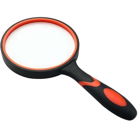 Lupa de lectura portátil de 100 mm, gran aumento, 10X, con mango de goma suave antideslizante, diámetro de 100 mm, ideal para leer libros, periódicos y crucigramas.