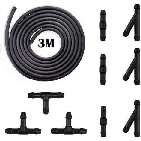 Kit de 10 mangueras limpiaparabrisas, manguera de líquido lavaparabrisas 3M, boquilla de limpiaparabrisas, manguera de rociado de agua, con conector de manguera. (1/4)
