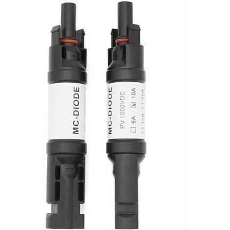 Conector MC-4 con diodo - Adaptador de cable solar, 10 A/15 A/20 A CC 1000 V, macho/hembra PV, paralelo