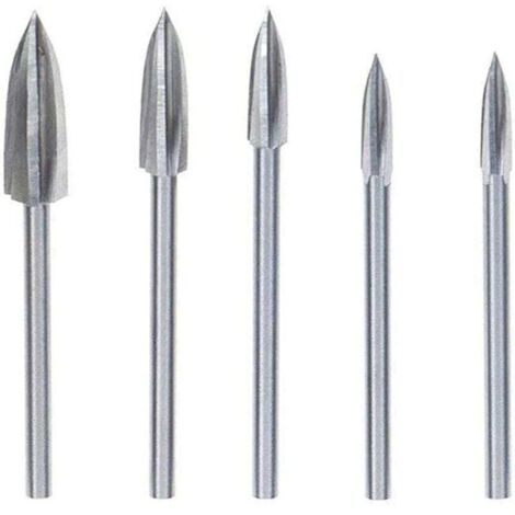 Piezas Fresa Cortadora Herramientas de Tallado Grabado Fresas Rotativas para Tallado de Madera Fresa Rotativa de Doble Corte de Carburo de Tungsteno Cortador de Acero de Afilar Herramienta de Talla de (1/4)