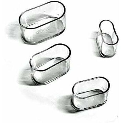 Tapas para patas de silla, almohadillas ovaladas de silicona para muebles, protectores de mesa y suelos, 8-24 unidades (transparentes/24 unidades, 15 x 30 mm)